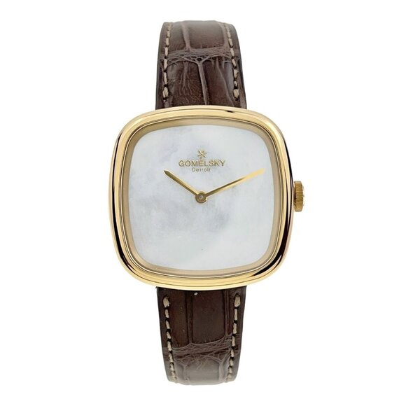 NEW Gomelsky By Shinola Eppie Sneed Watch Gold Plated MOP Dial w/ Box MSRP $950 - Picture 1 of 11